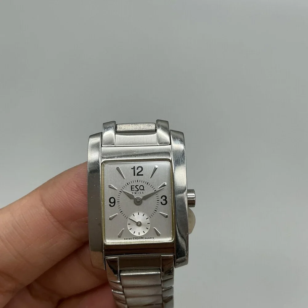 ESQ Esquire Womens Watch 21mm Silver Dial Stainless Steel New Battery 6.5